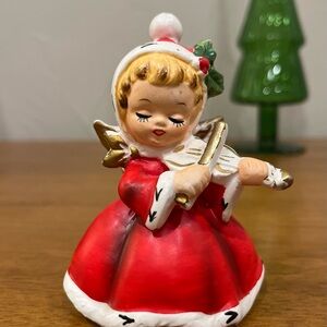 Vintage Napco Christmas Angel Figurine Playing Violin #2